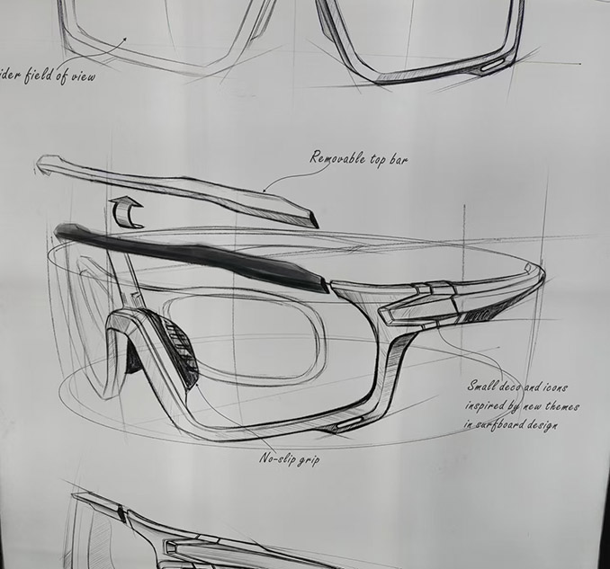 eyeglasses designer drawing