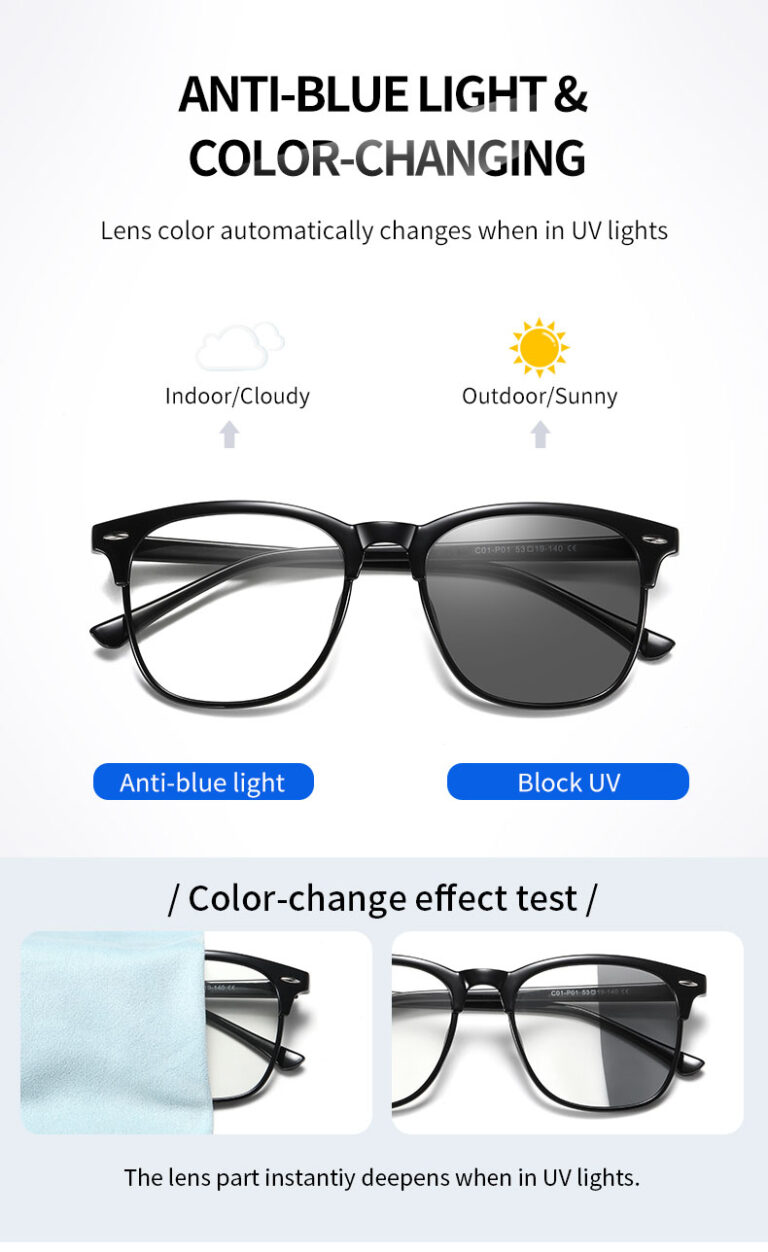 Custom Light Sensitivity Glasses Photochromic Eyeglasses Lenses​ Manufacture