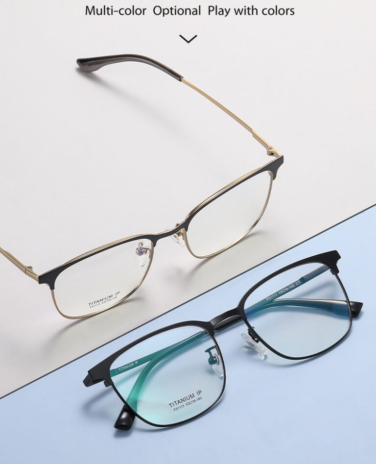 Customized Flexible Titanium Eyeglass Frames for Men