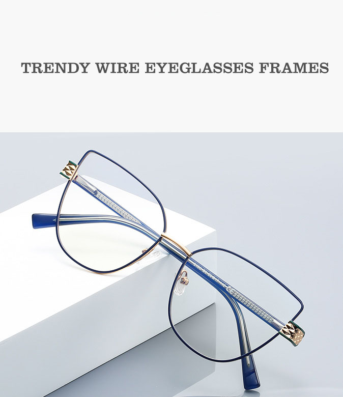 Customized Trendy Womens's Thin Wire Eyeglass Frames